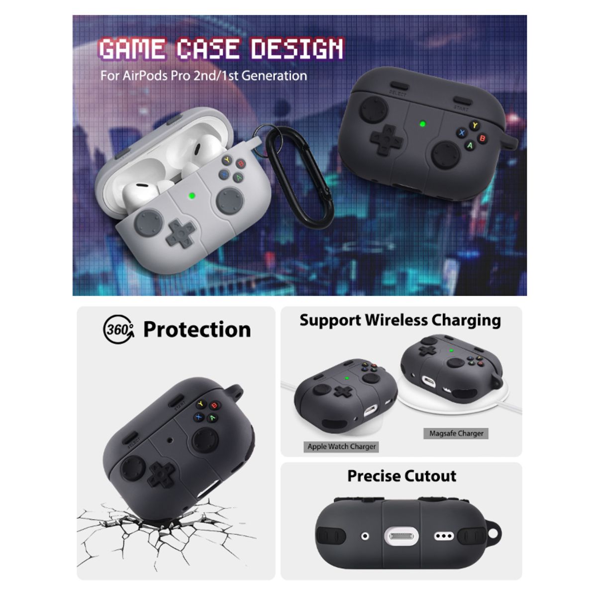 CASE - Funda Protector Case Cover Anti-shock Nintendo AirPods Pro 3ra Gen