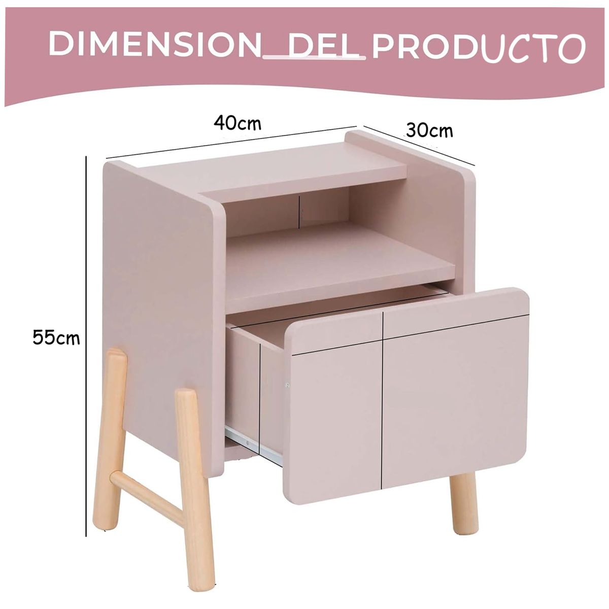 DIBA MUEBLES - Velador 1Cj  Infantil Lukis Blanco DIBA Muebles