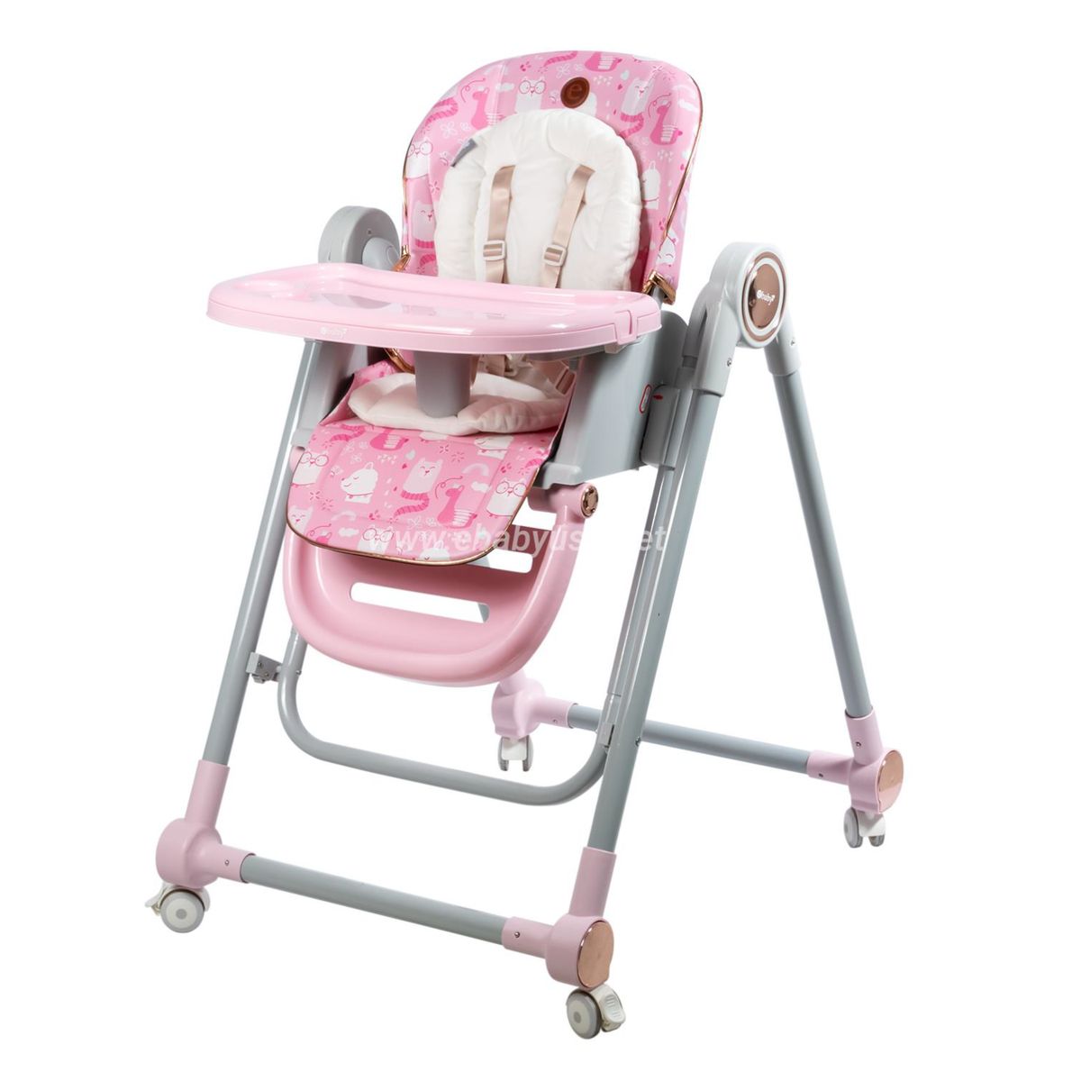 EBABY - Silla de comer Plegable con mecedora GRAVY fucsia