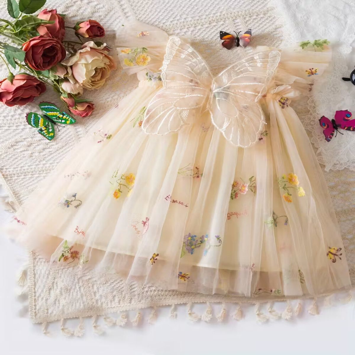 GENERICO - VESTIDO DE  NIÑA BEBE  DE MARIPOSAS