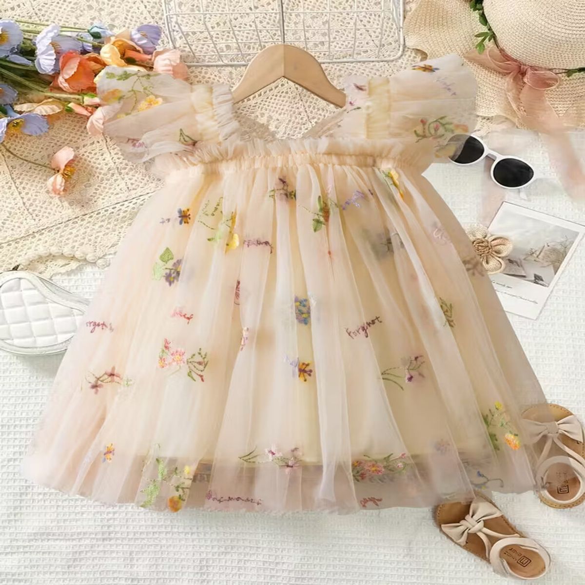 GENERICO - VESTIDO DE  NIÑA BEBE  DE MARIPOSAS