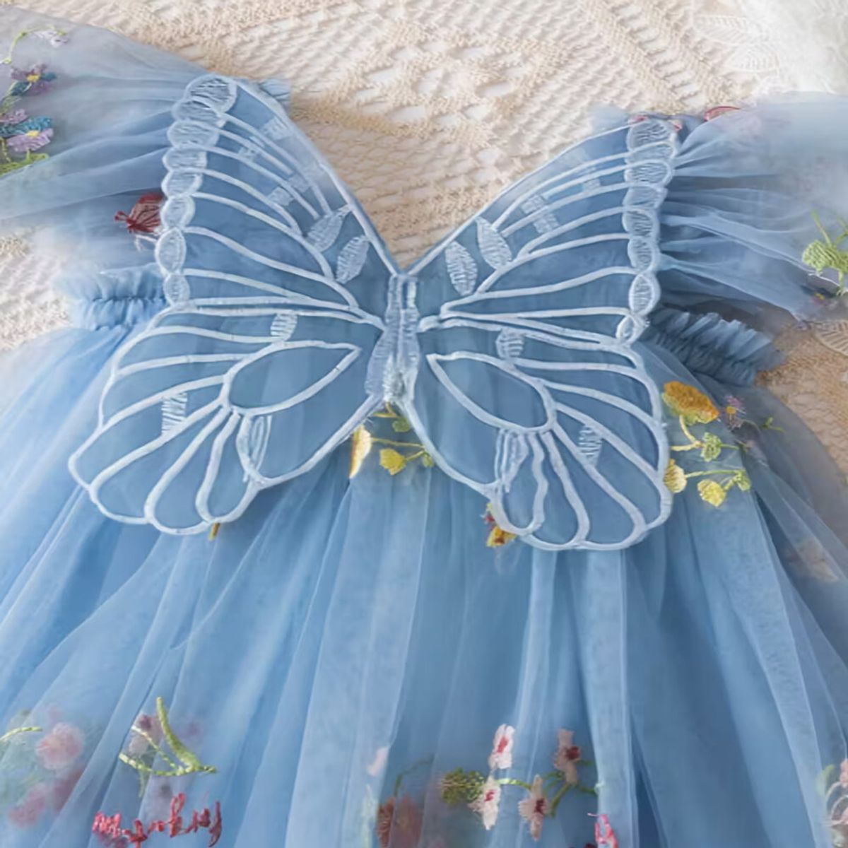 GENERICO - VESTIDO DE  NIÑA BEBE  DE MARIPOSAS