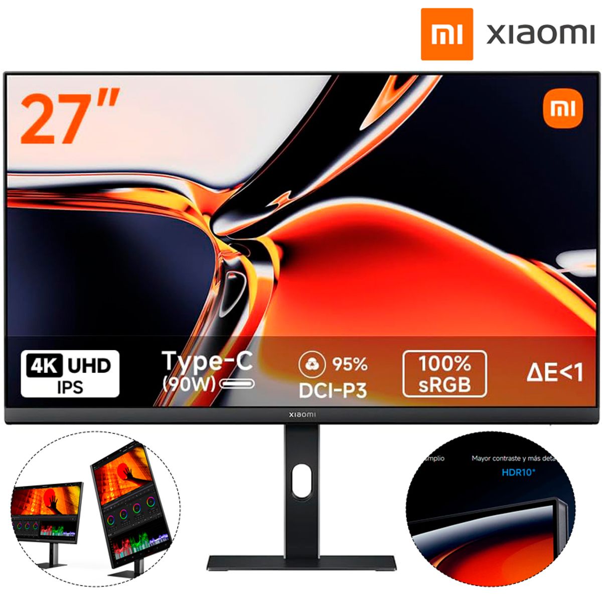 XIAOMI - Monitor Xiaomi A27Ui 27 UHD 4K HDMI DisplayPort USB-C 60Hz