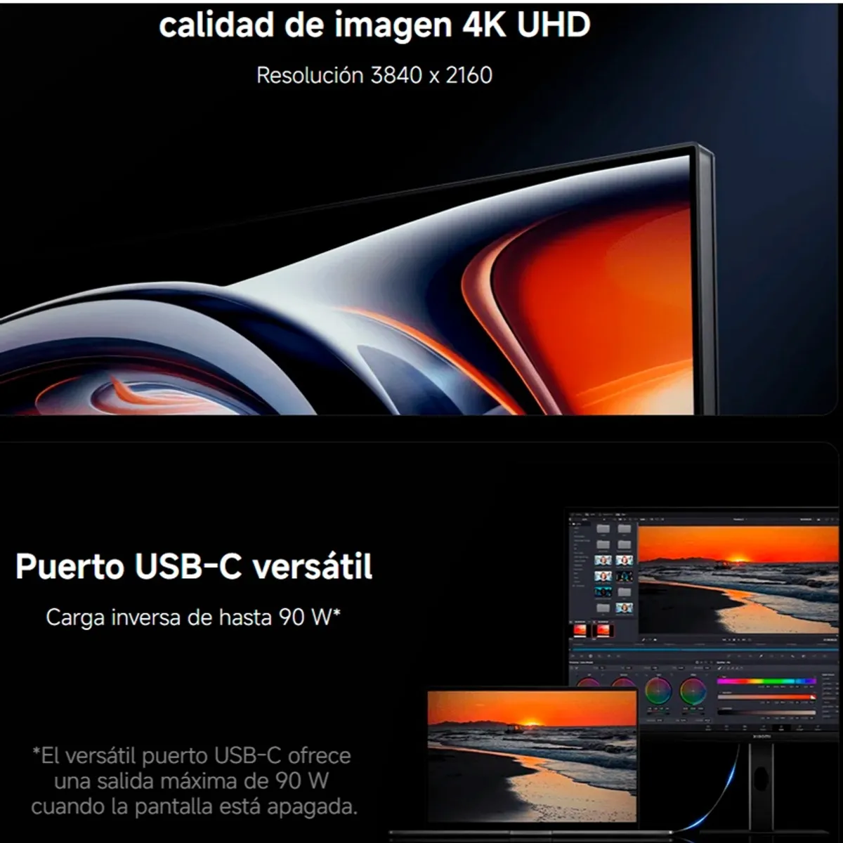 XIAOMI - Monitor Xiaomi A27Ui 27 UHD 4K HDMI DisplayPort USB-C 60Hz