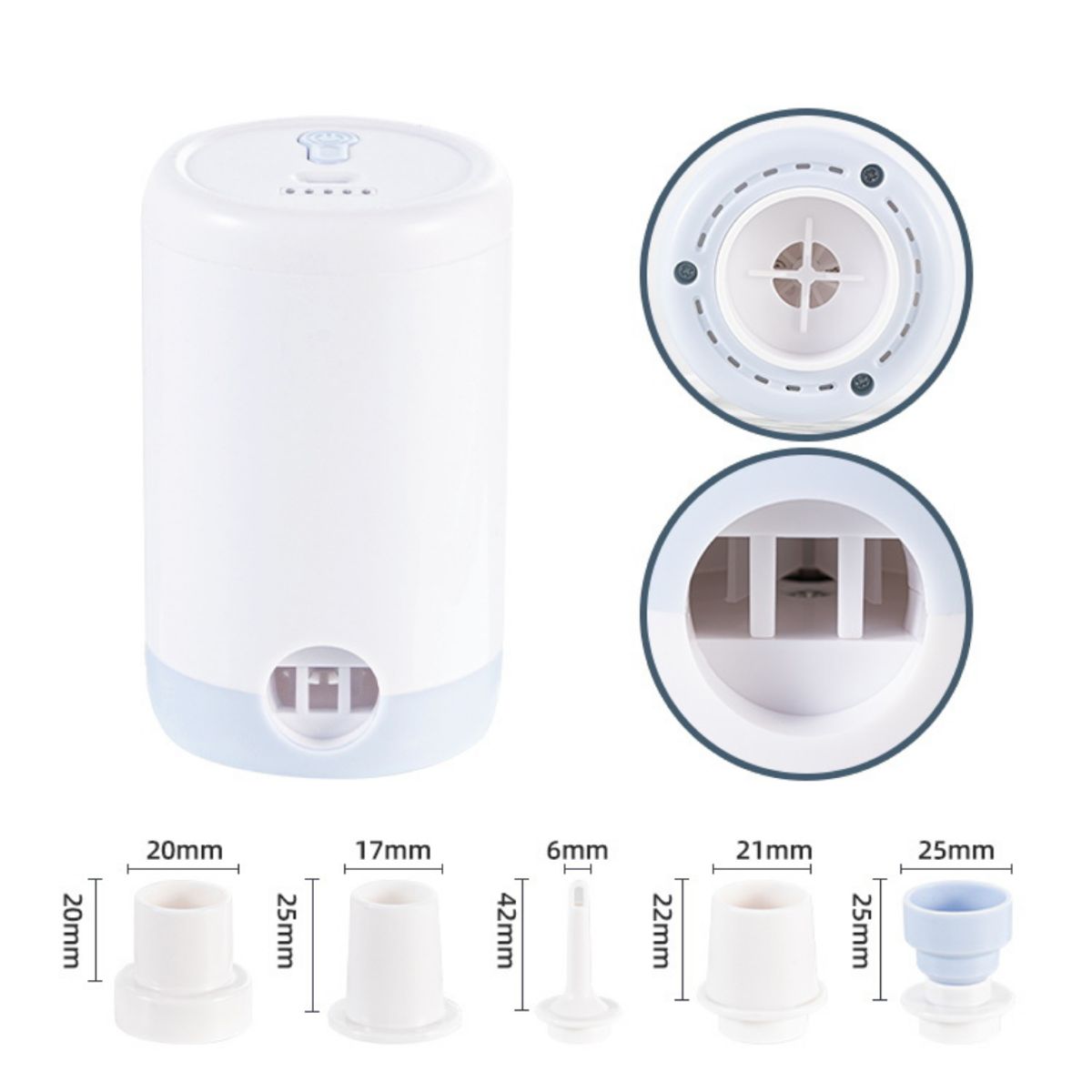 GENERICO - Bomba portátil para inflado y desinflado recargable USB