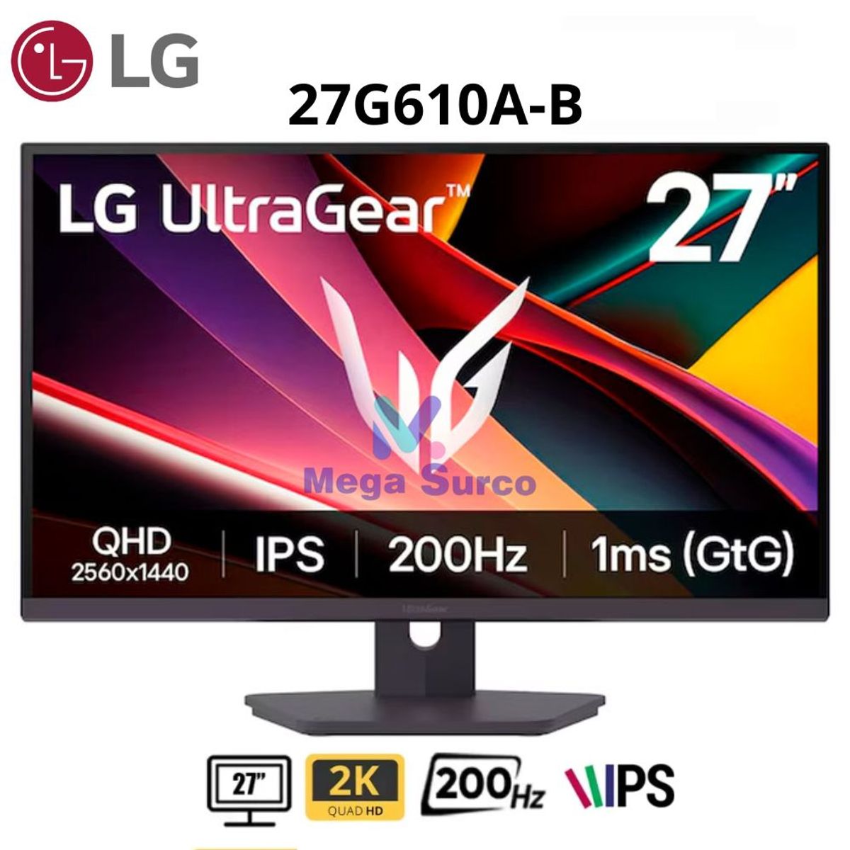 LG - MONITOR LG GAMING 27 27G610A-B UltraGear G6 QHD 200HZ 1MS HDMI DP