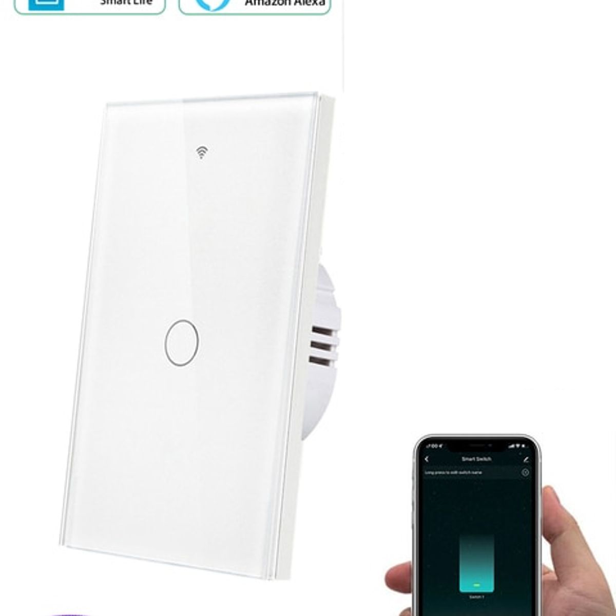 GENERICO - Interruptor Smart Wifi Simple sin Neutro - Blanco