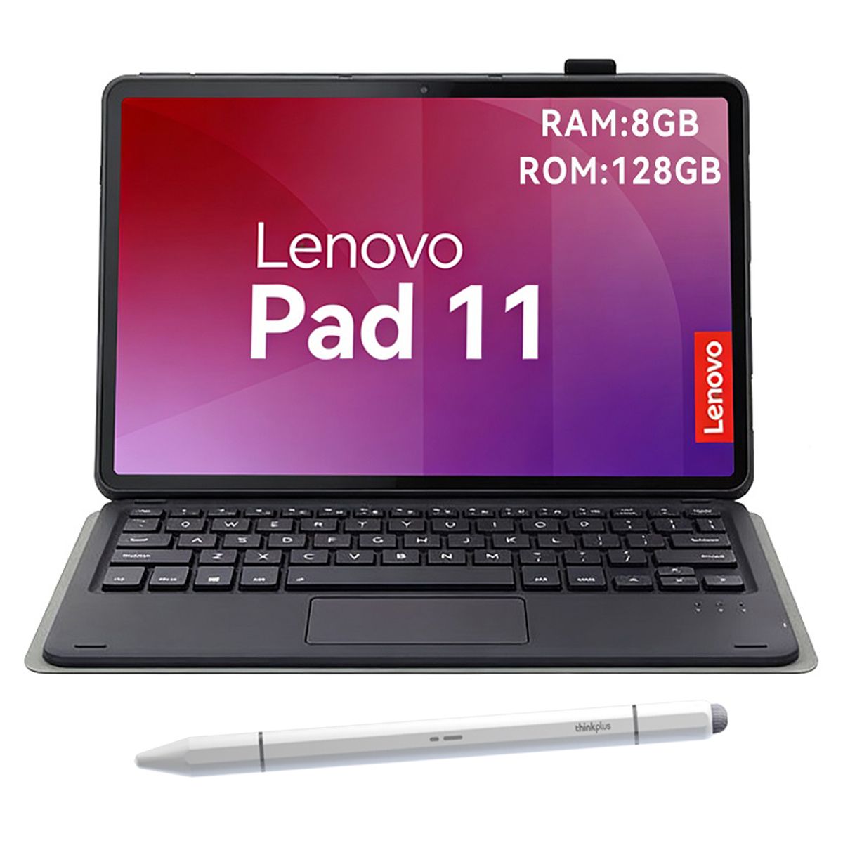 LENOVO - Tablet Lenovo Pad 11 2025 8+128GB 11" WIFI 2.5K-Gris+Teclado Negro+Lápiz táctil