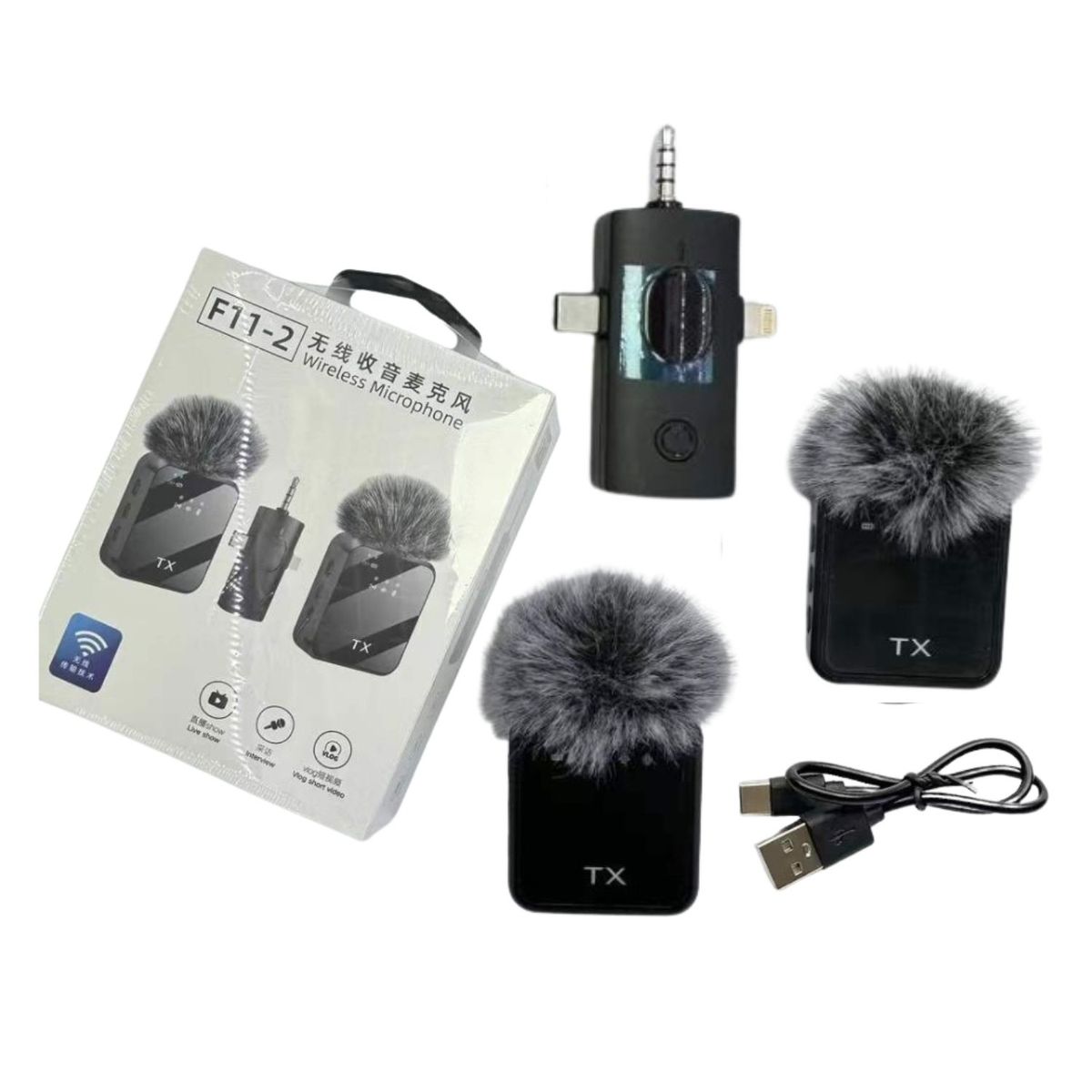 OEM - Micrófonos Solaperos Dual 3 en 1 F11-2