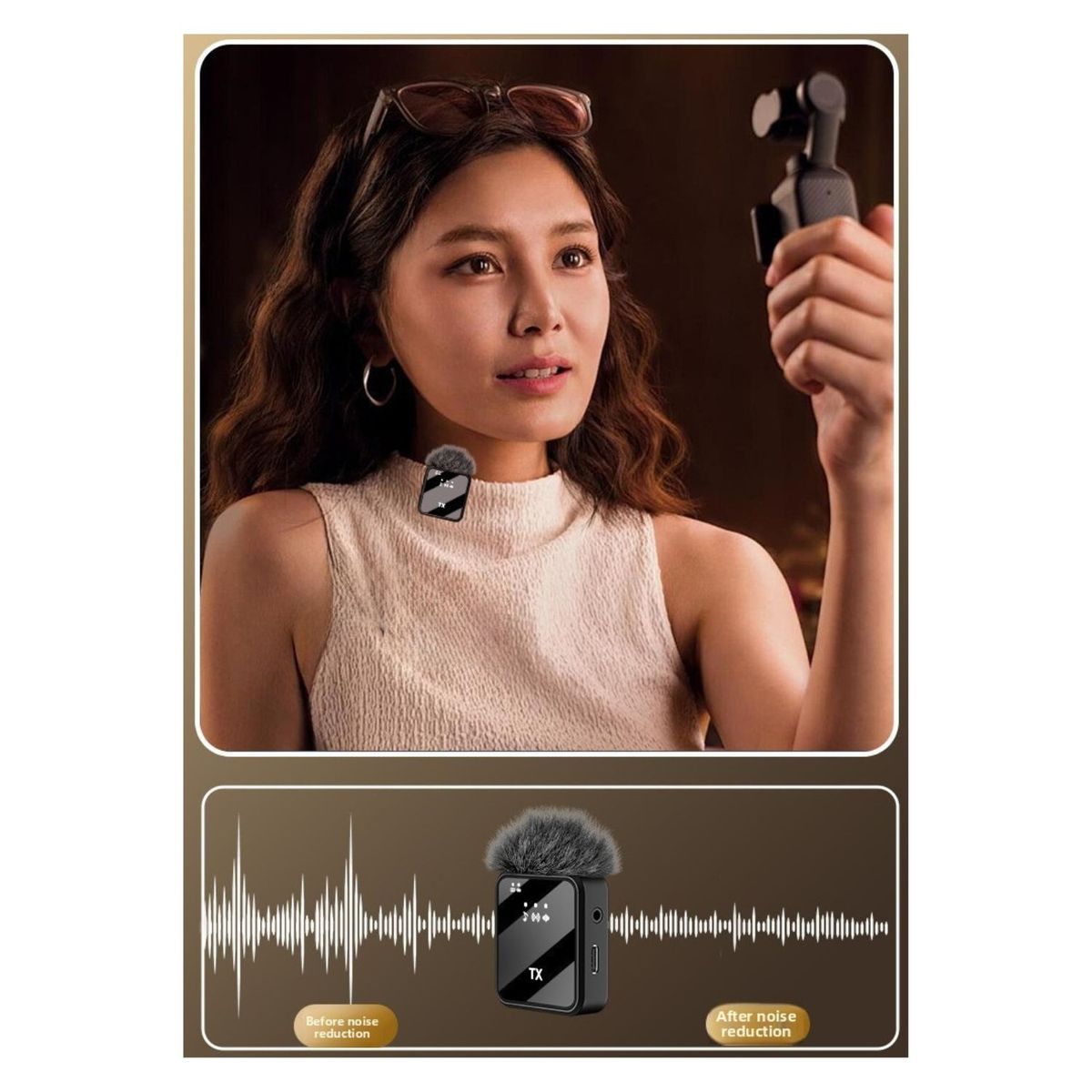 OEM - MICROFONO SOLAPERO INALAMBRICO DUAL 3 en 1