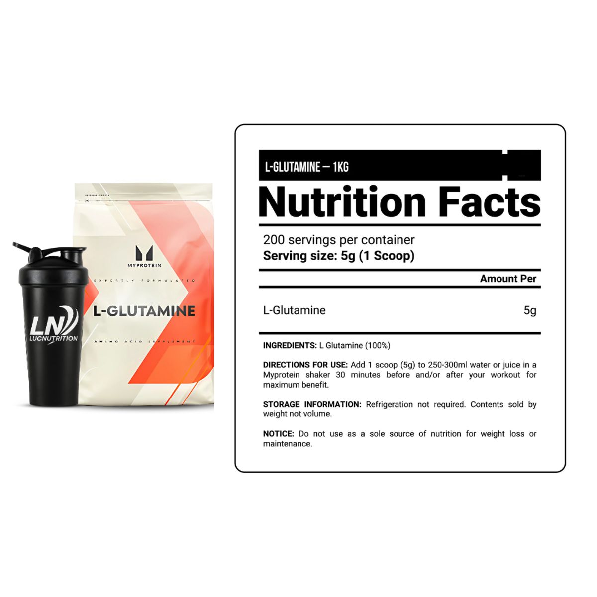 MYPROTEIN - L-Glutamina Myprotein 1 Kg L-Glutamine MyProtein