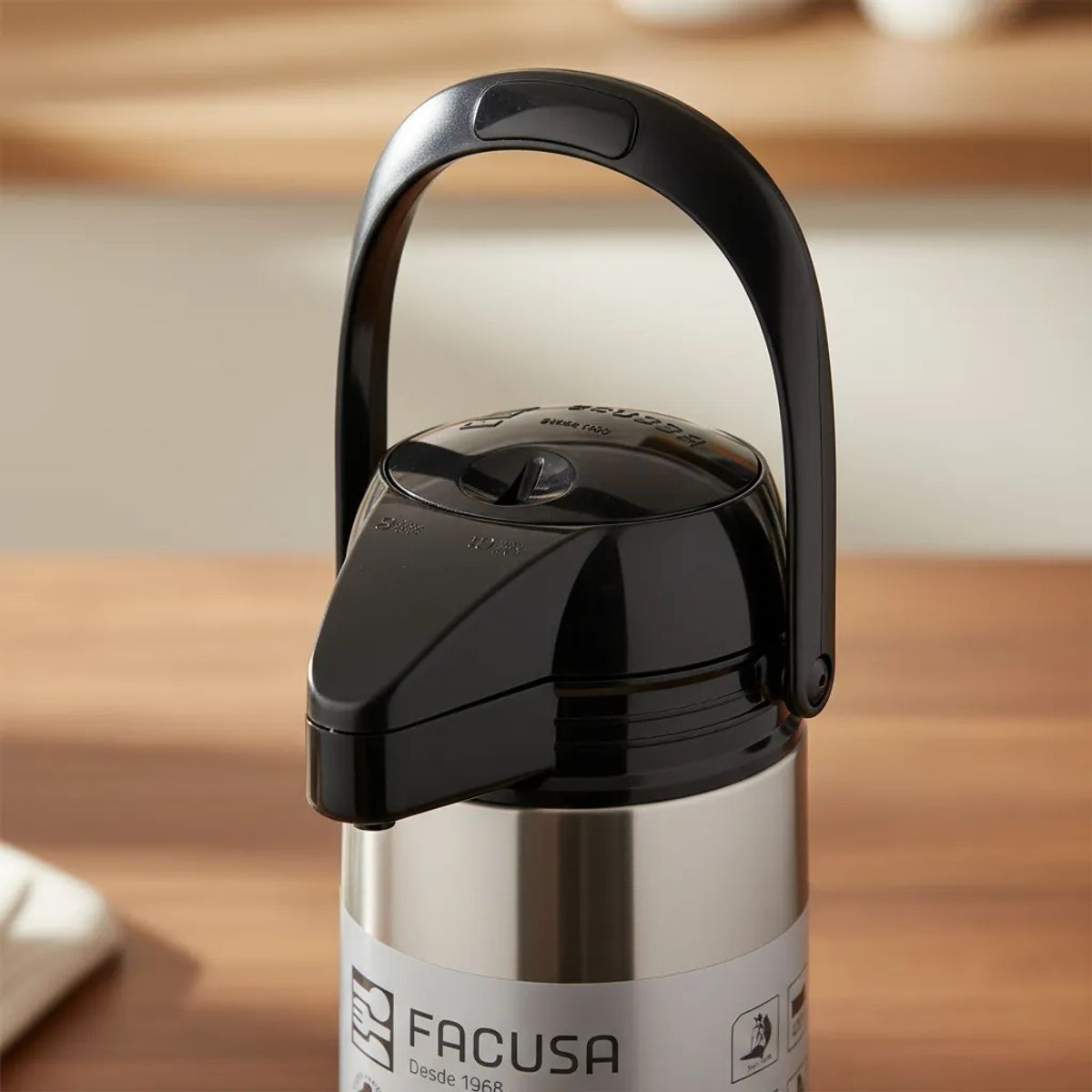 FACUSA - Termo Facusa De Acero Inoxidable 1.9 Litros Sifón PLATEADO