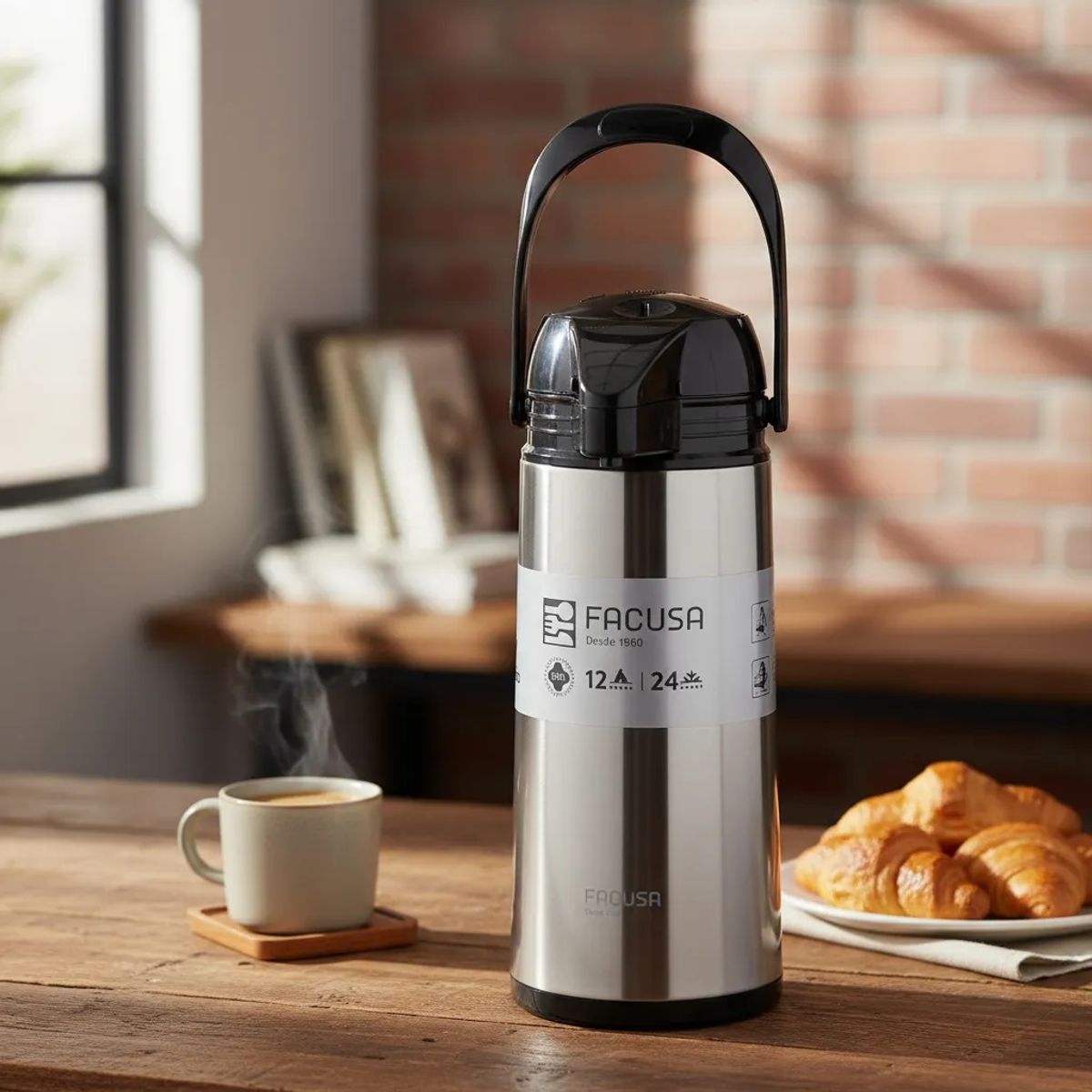 FACUSA - Termo Facusa De Acero Inoxidable 1.9 Litros Sifón PLATEADO