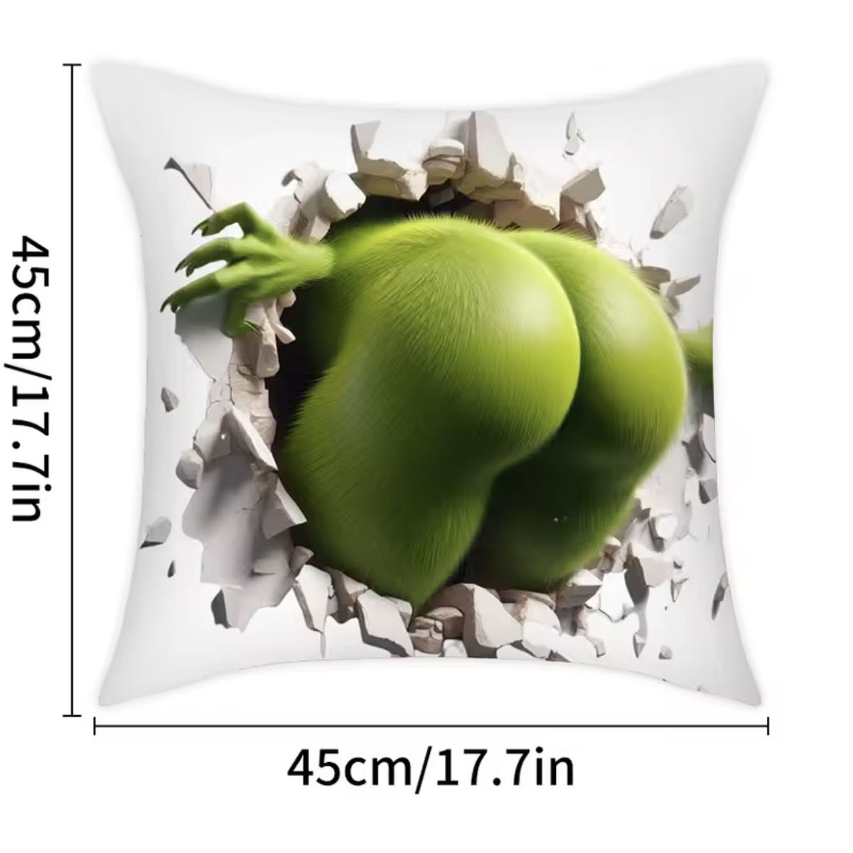 IMPRESIONARTE - Cojin Grinch Funny - Cojín decorativo