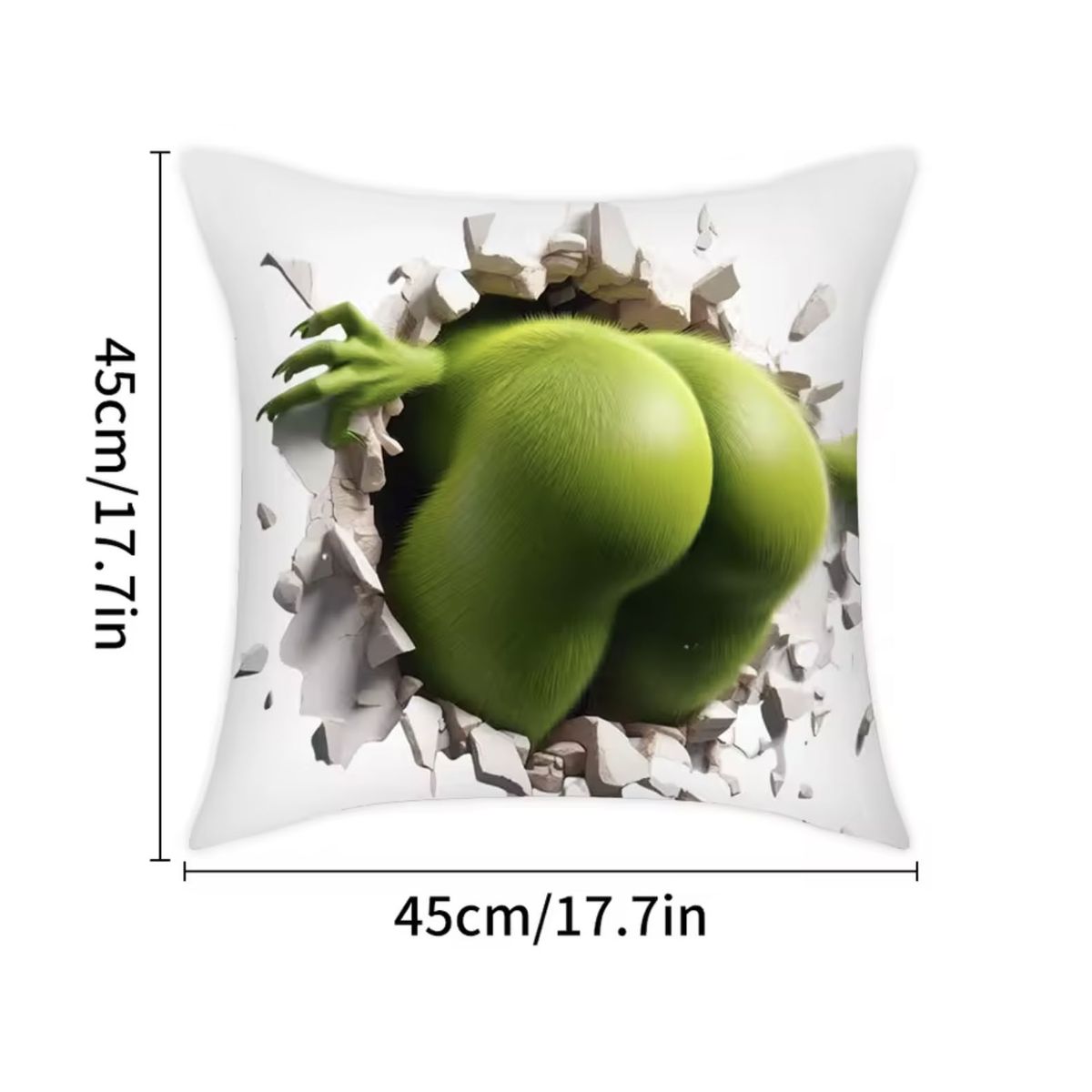 IMPRESIONARTE - Cojin Grinch Funny - Cojín decorativo