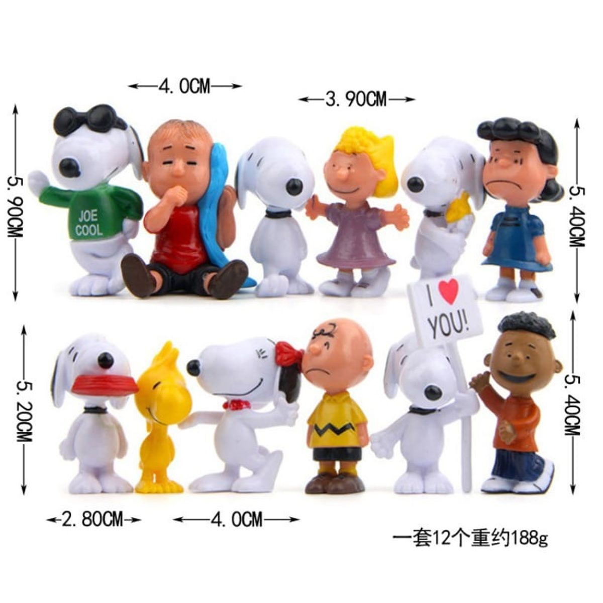 GENERICO - CHARLIE BROWN Y SNOOPY 12 UNID