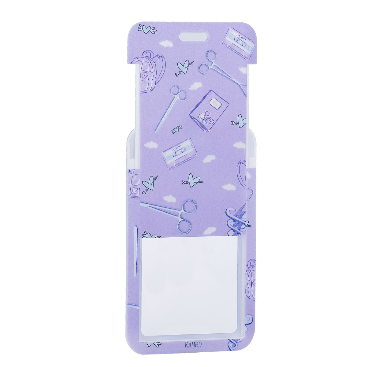 GENERICO - Porta Fotocheck de PVC y Lanyard KAMED Diseño Médico Lila