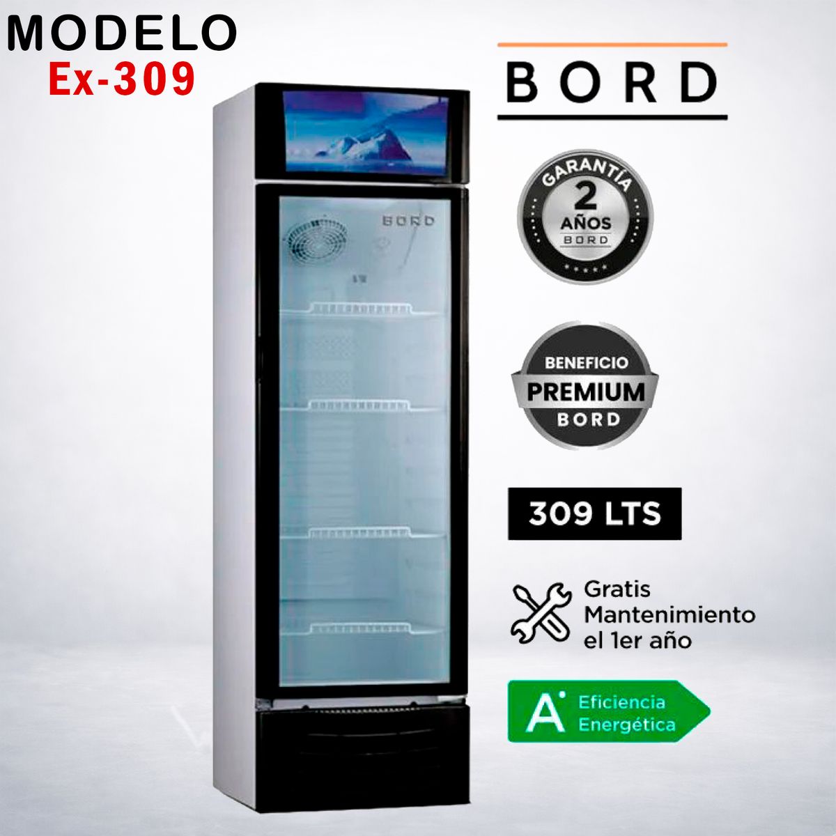 BORD - Vitrina Exhibidora Bord 309 Litros Ex309-M