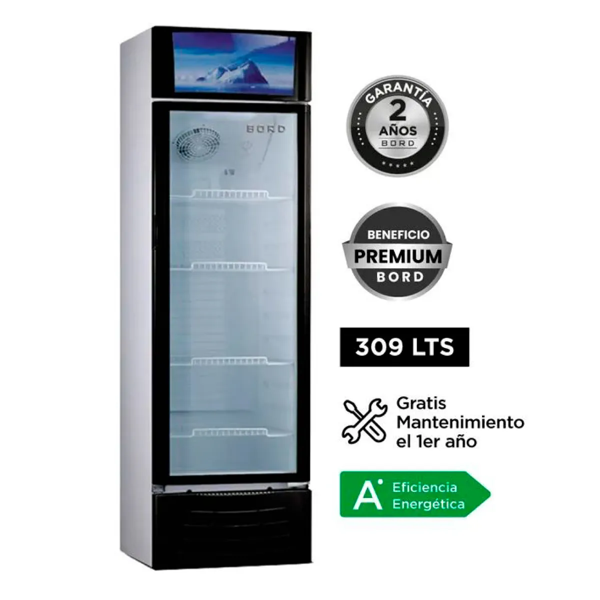 BORD - Vitrina Exhibidora Bord 309 Litros Ex309-M