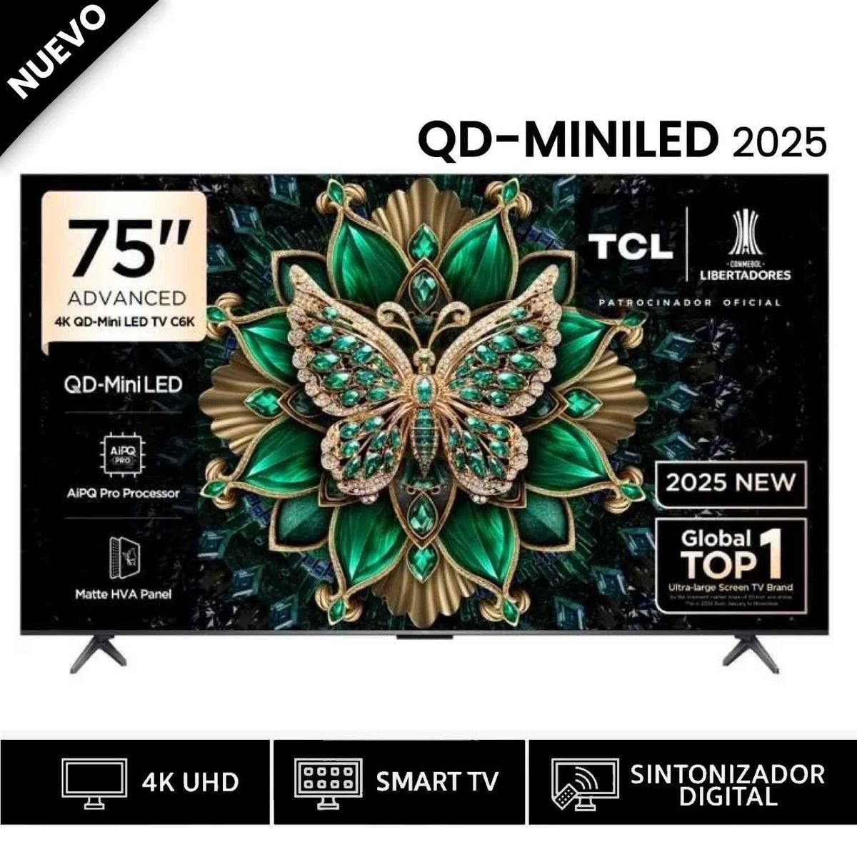 TCL - Televisor TCL 75 Qd Miniled 4K 75C6K Google TV
