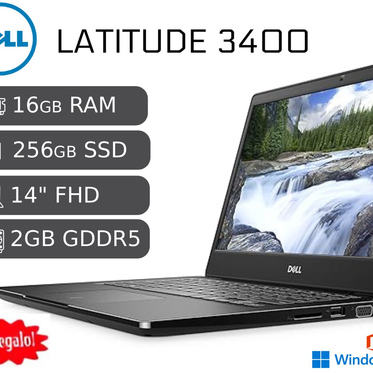 DELL - Dell Latitude 3400 Intel Core 7 16gb RAM 256 SSD, NVIDIA MX130 2GB Reacondicionado garantìa + COOLER