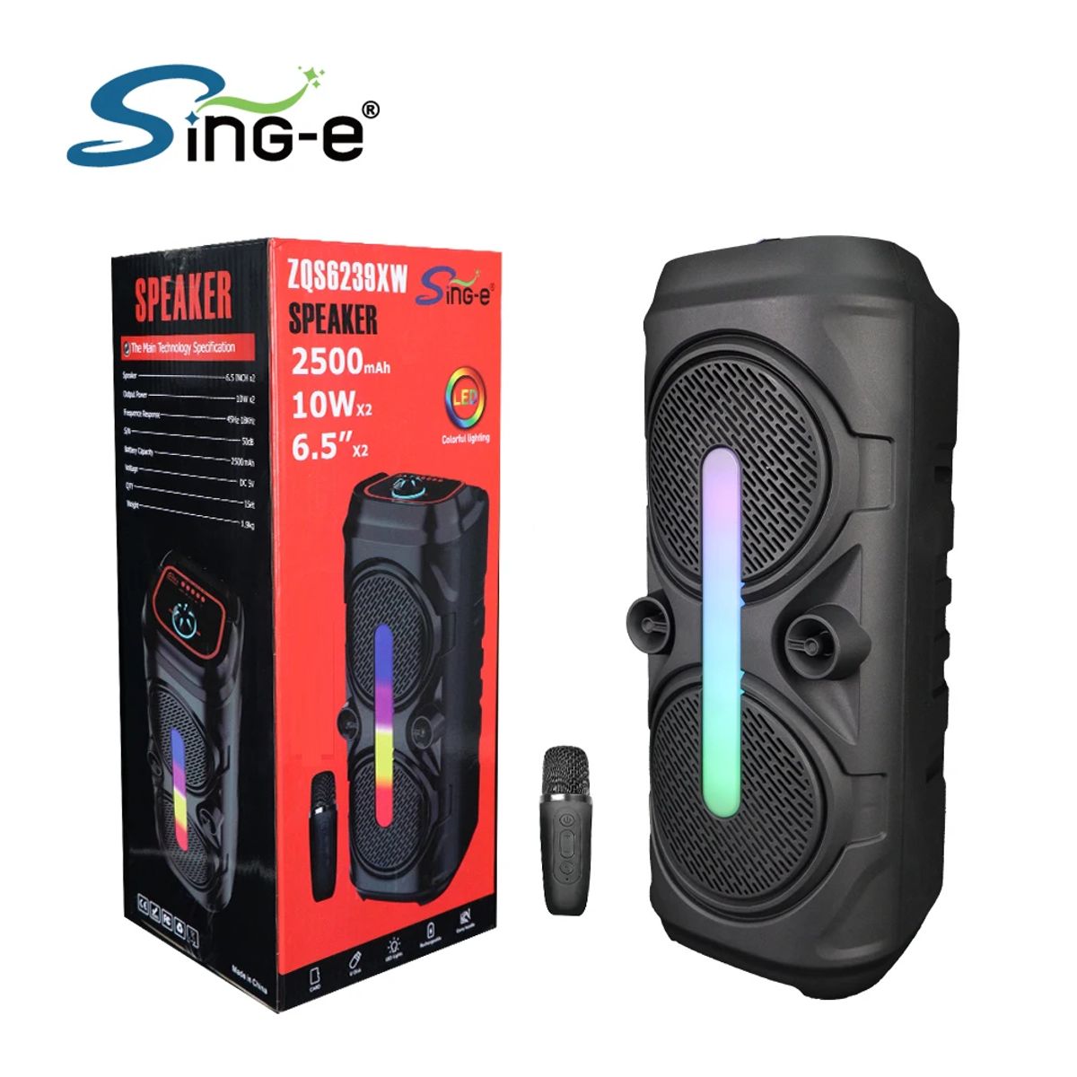 GENERICO - Parlante Karaoke Sing-e ZQS6293XW con Micrófono y Luces LED