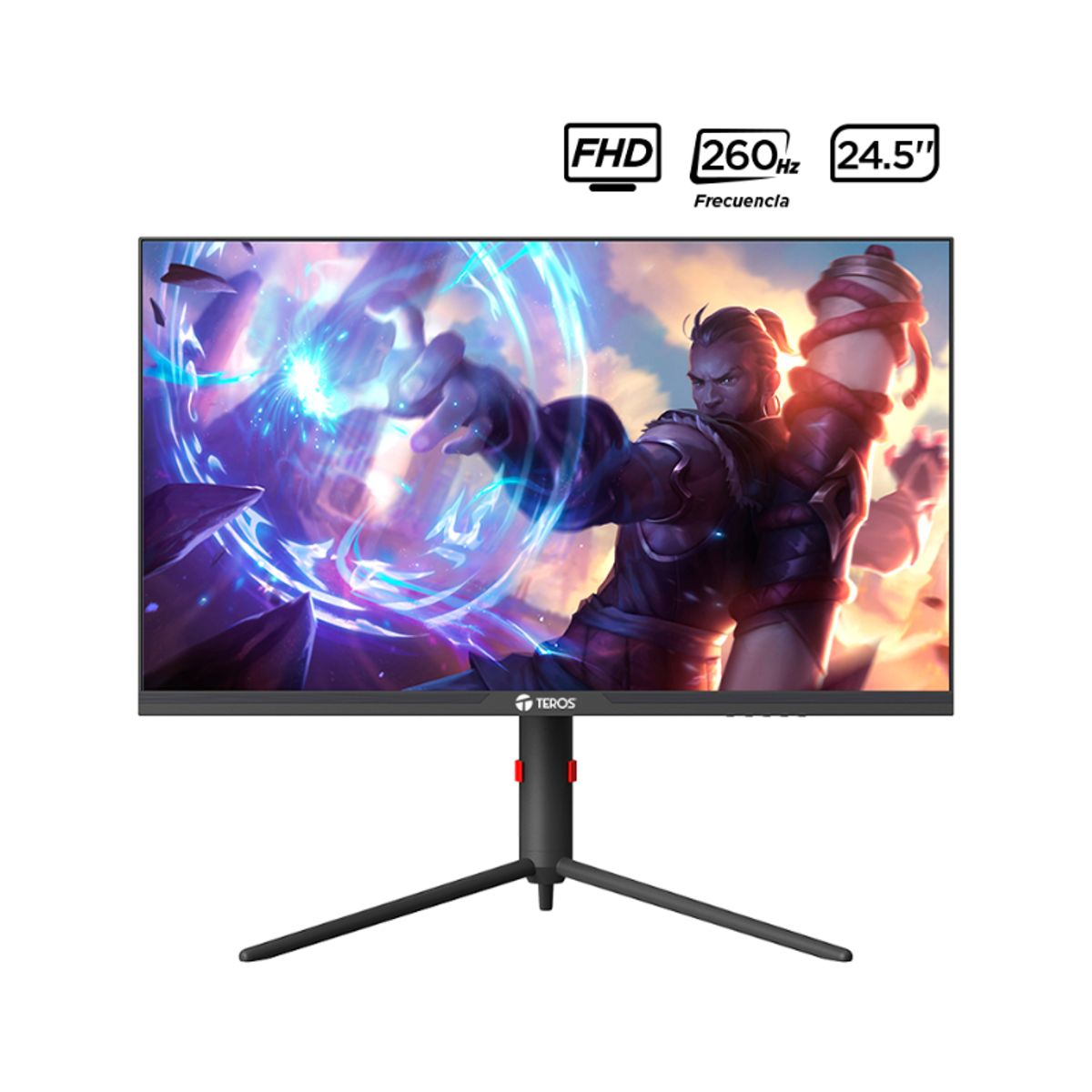 TEROS - Monitor plano gaming TEROS TE-2472G, 24.5" FHD VA, 260 Hz, 1 ms, HDMI, DP