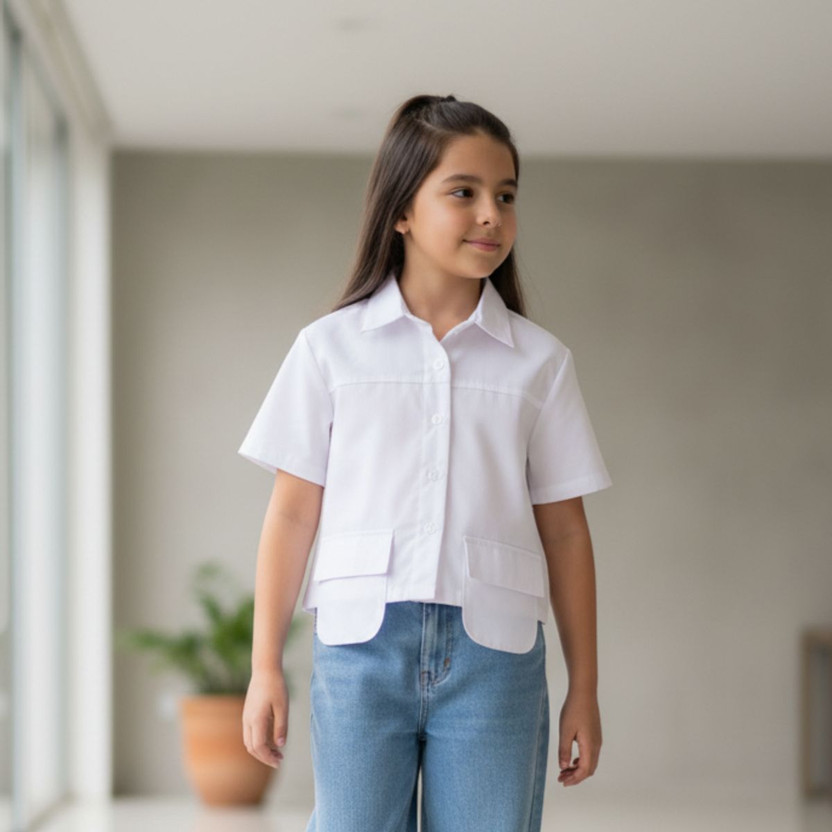 GENERICO - Blusa Algodón Blanca Niña  Angela Kids