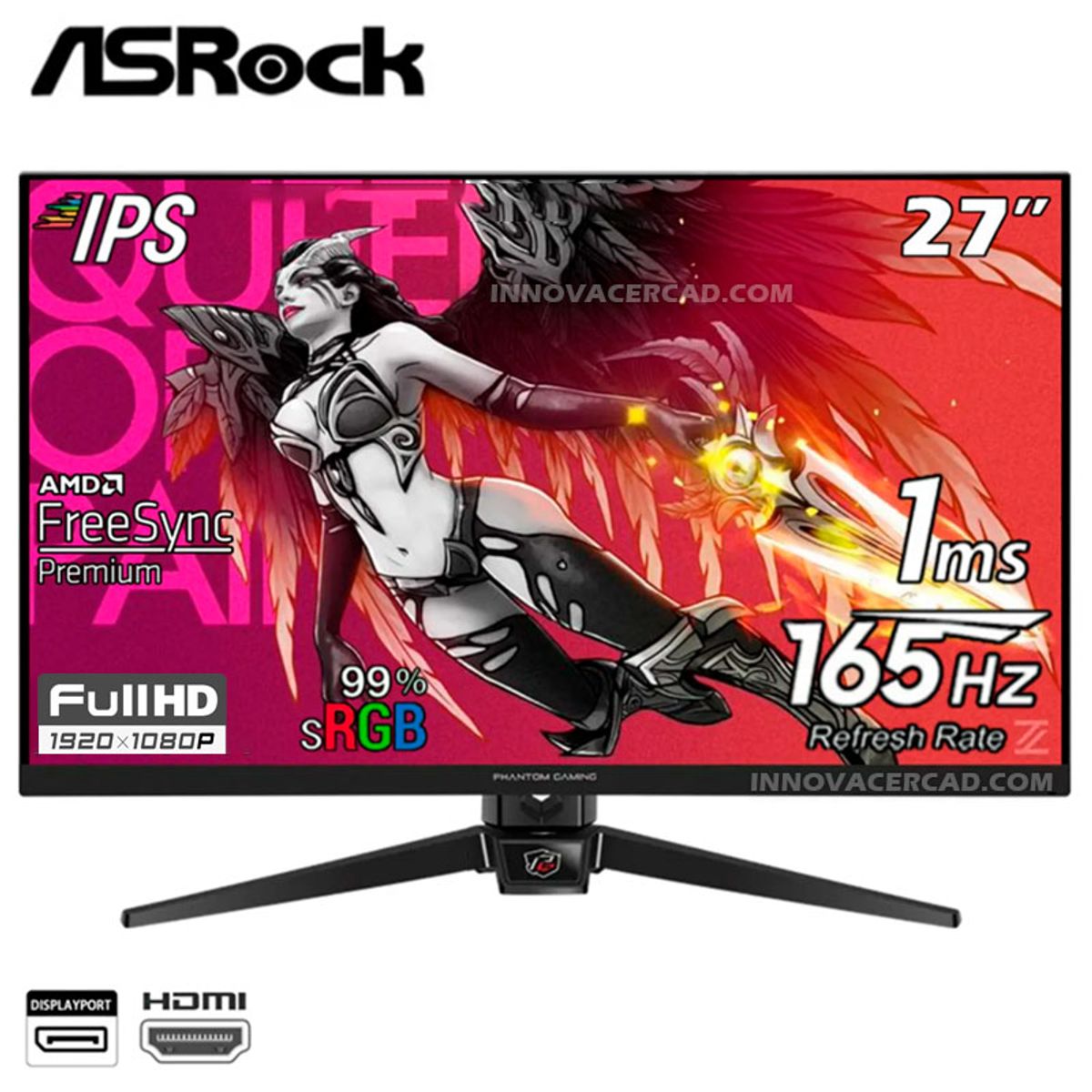ASROCK - Monitor ASRock PG27FF1A Phantom 27" IPS FHD 165 Hz, 1ms, Freesync