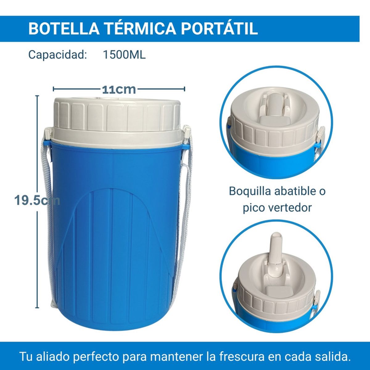 PENTHA - Set Coolers Thermo Wagon 14L, 5L y 1 . 5L  Ideal para la Playa Azul