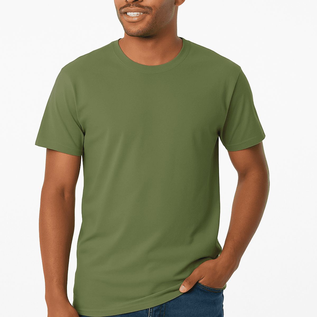 MANYA - Polo Básico de Algodón - Verde