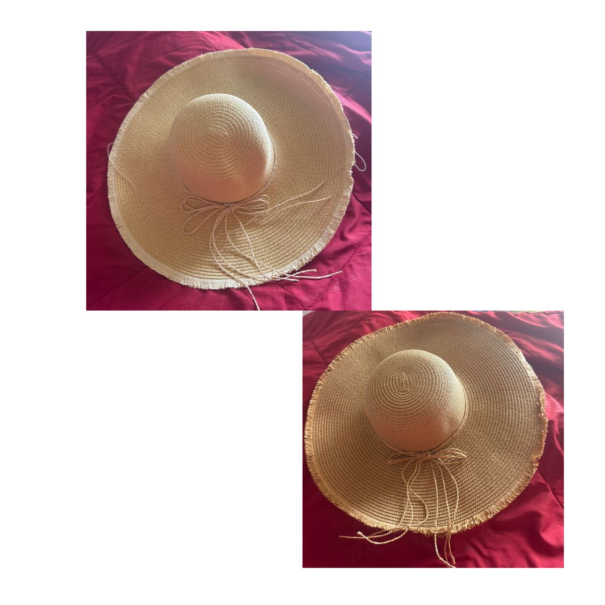 GENERICO - Pack 02 Sombreros Playa Verano Mujer  Lazo Nena Beige y Marron