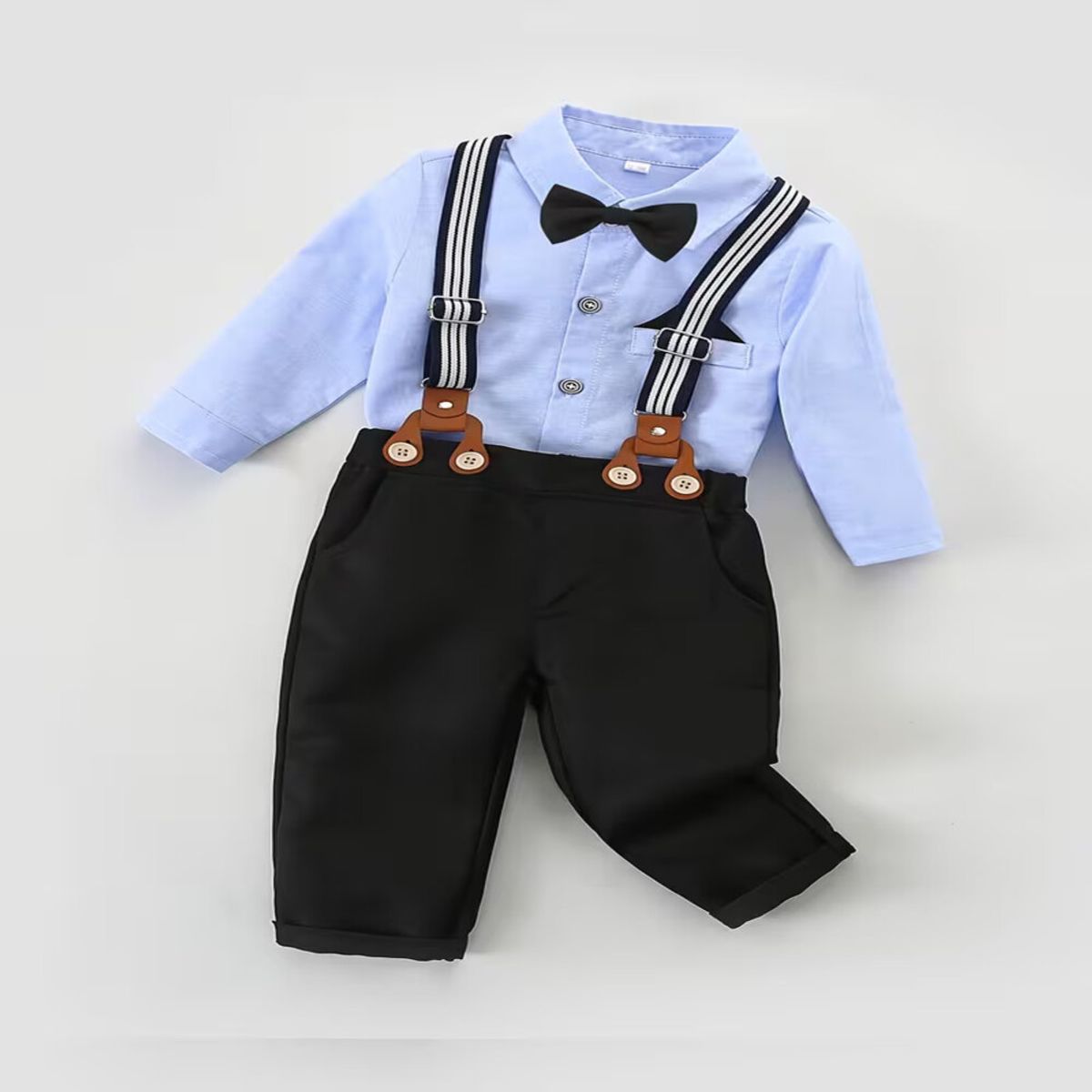 GENERICO - Traje Terno de Niño - Pantalon+ Camisa+Corbata+Tirante