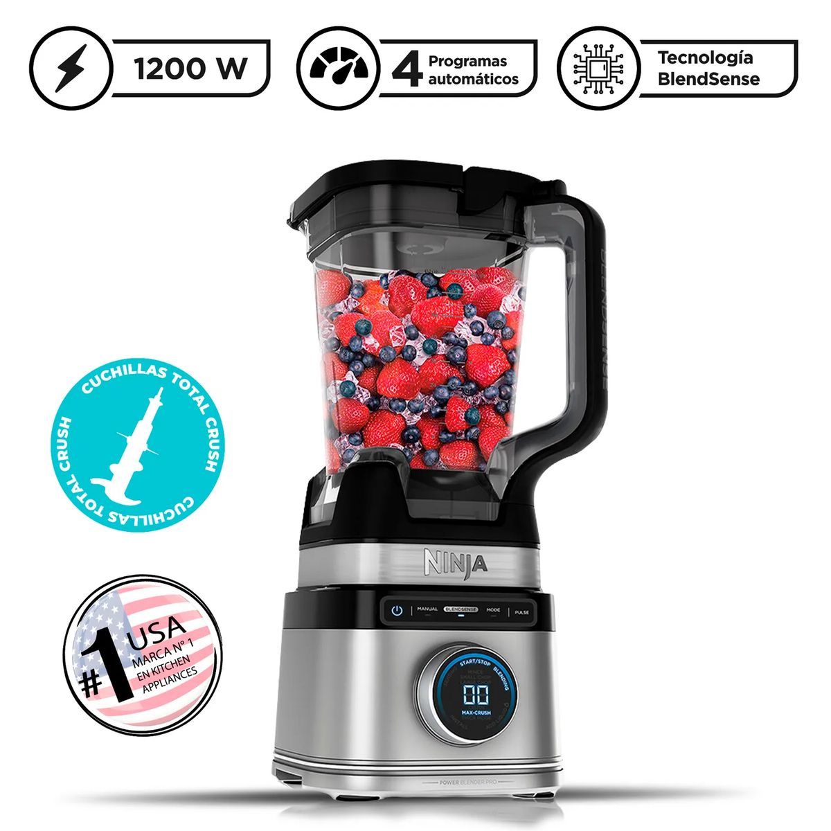 NINJA - Licuadora Detect Power Pro Potencia Pico 1800W TB201EU