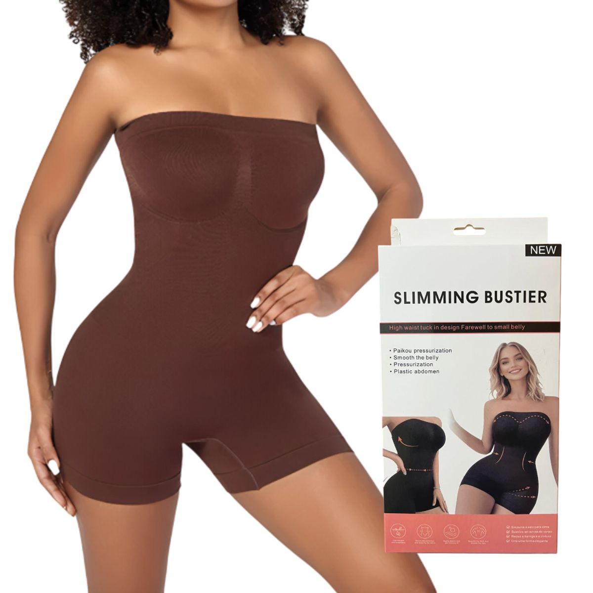 GENERICO - Ropa interior faja moldeadora de cintura bustier reductor MARRÓN