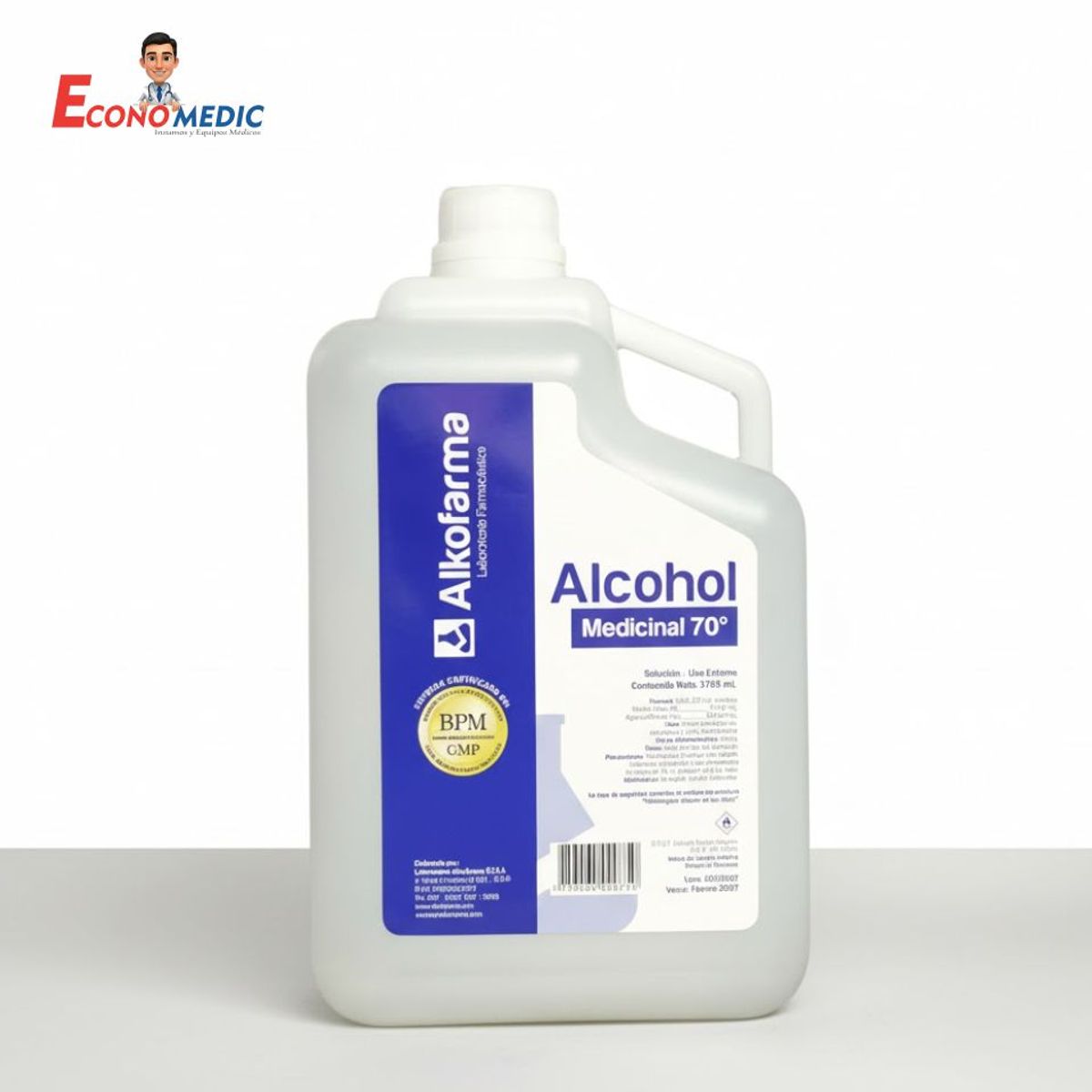 ALKOFARMA - ALCOHOL MEDICINAL 70° X GALON - ALKOFARMA