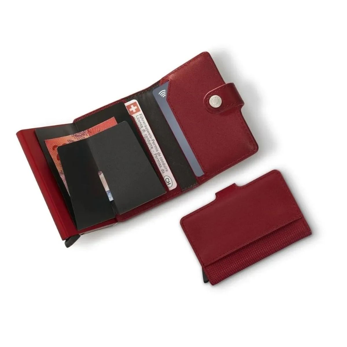 VICTORINOX - Billetera de cuero Altius Secrid Essential Card Wallet color Rojo Victorinox