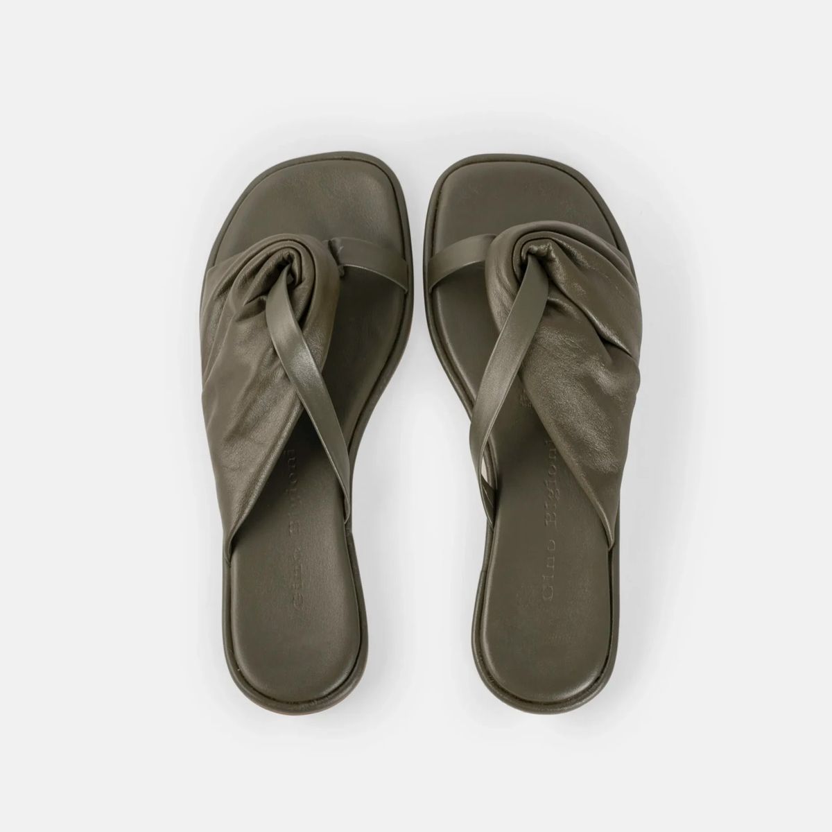 GINO BIGIONI - Sandalia Mujer de cuero BRISSA Verde Olivo