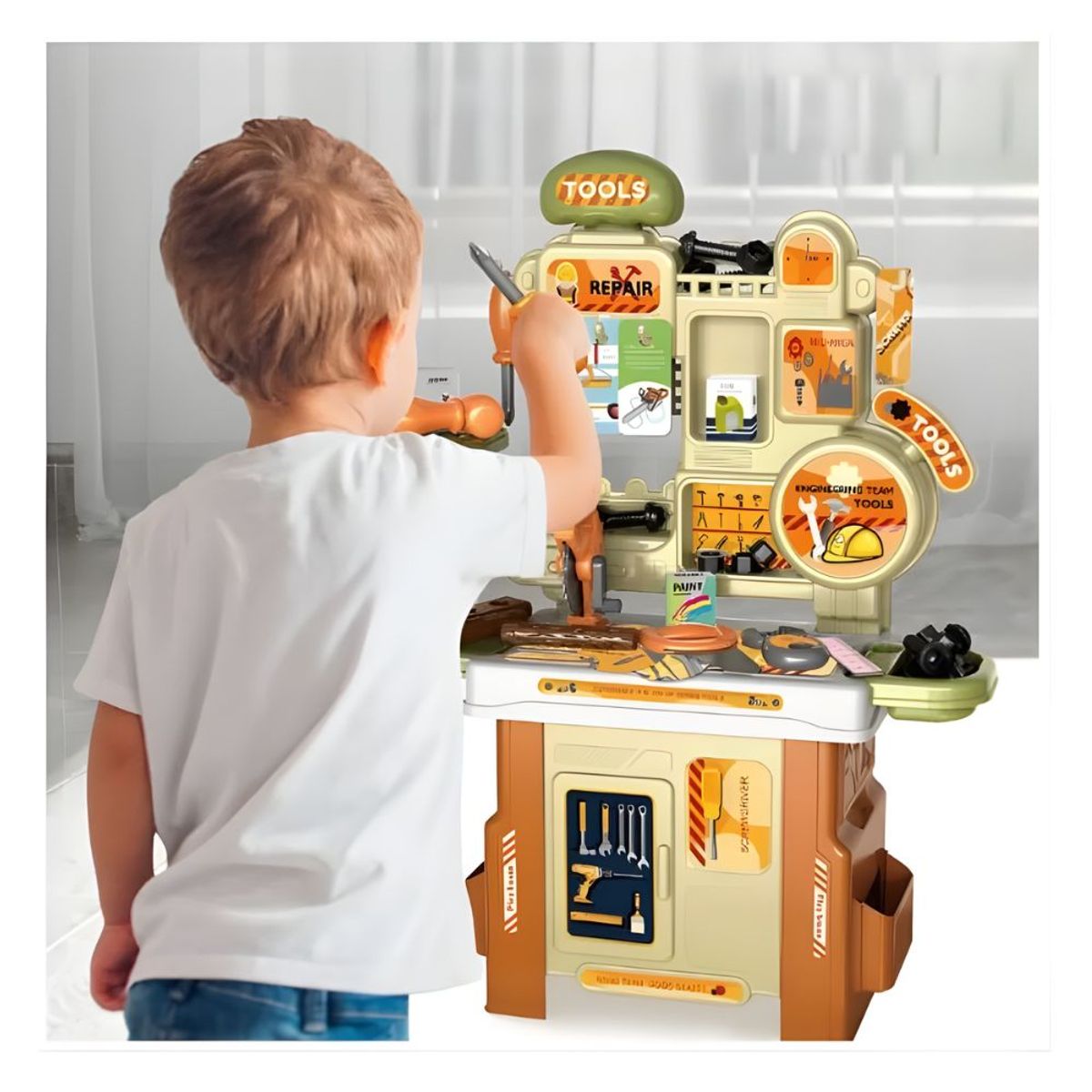 GENERICO - Juego con Temática Taller de Herramientas 53 Pcs para Niños