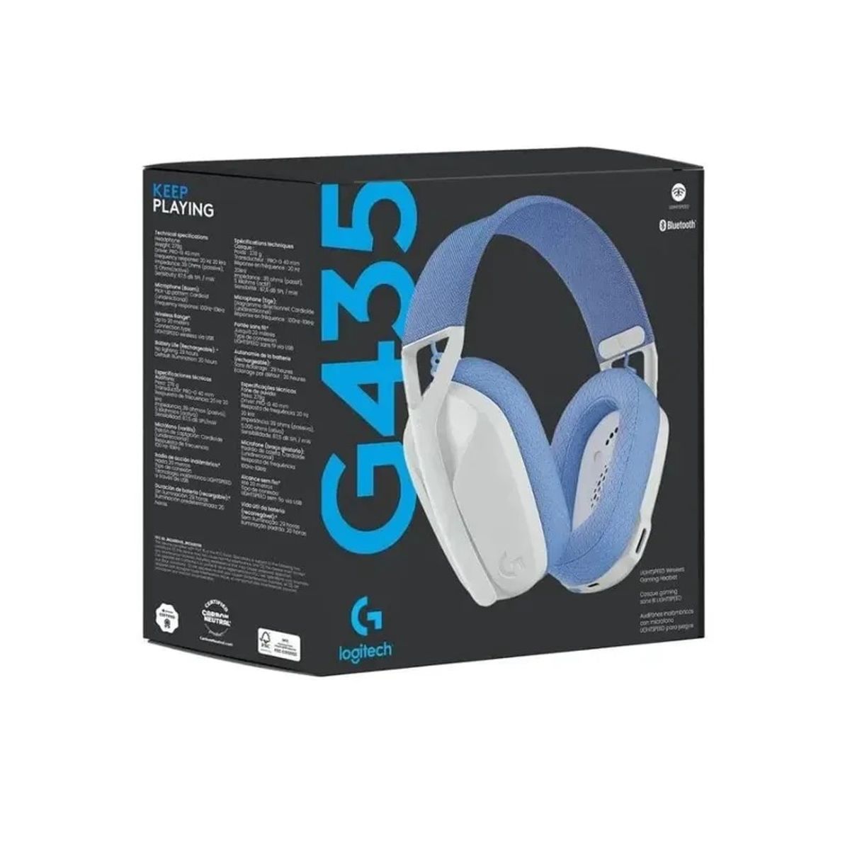 LOGITECH - Audífono Gaming Logitech G435 Inalámbrico LIGHTSPEED Ligero Blanco - 981-001073