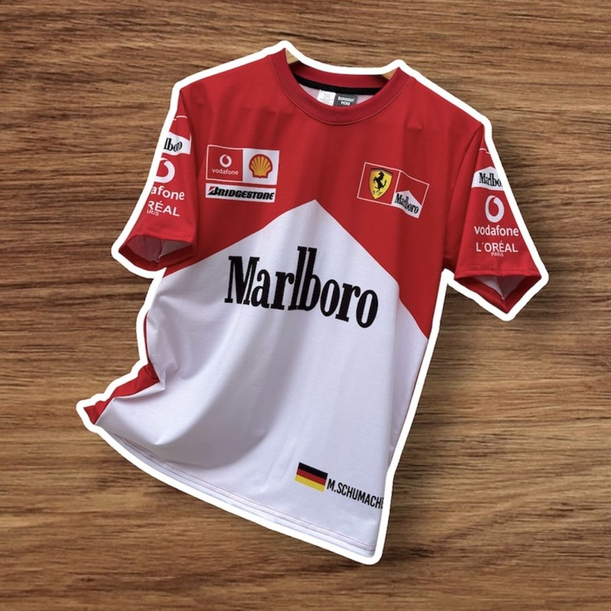 GENERICO - Polo Michael Schumacher Camiseta Ferrari Formula 1 Carreras F1 Rojo