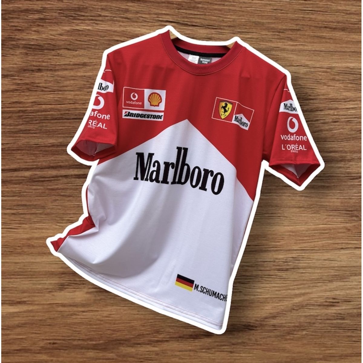 GENERICO - Polo Michael Schumacher Camiseta Ferrari Formula 1 Carreras F1 Rojo