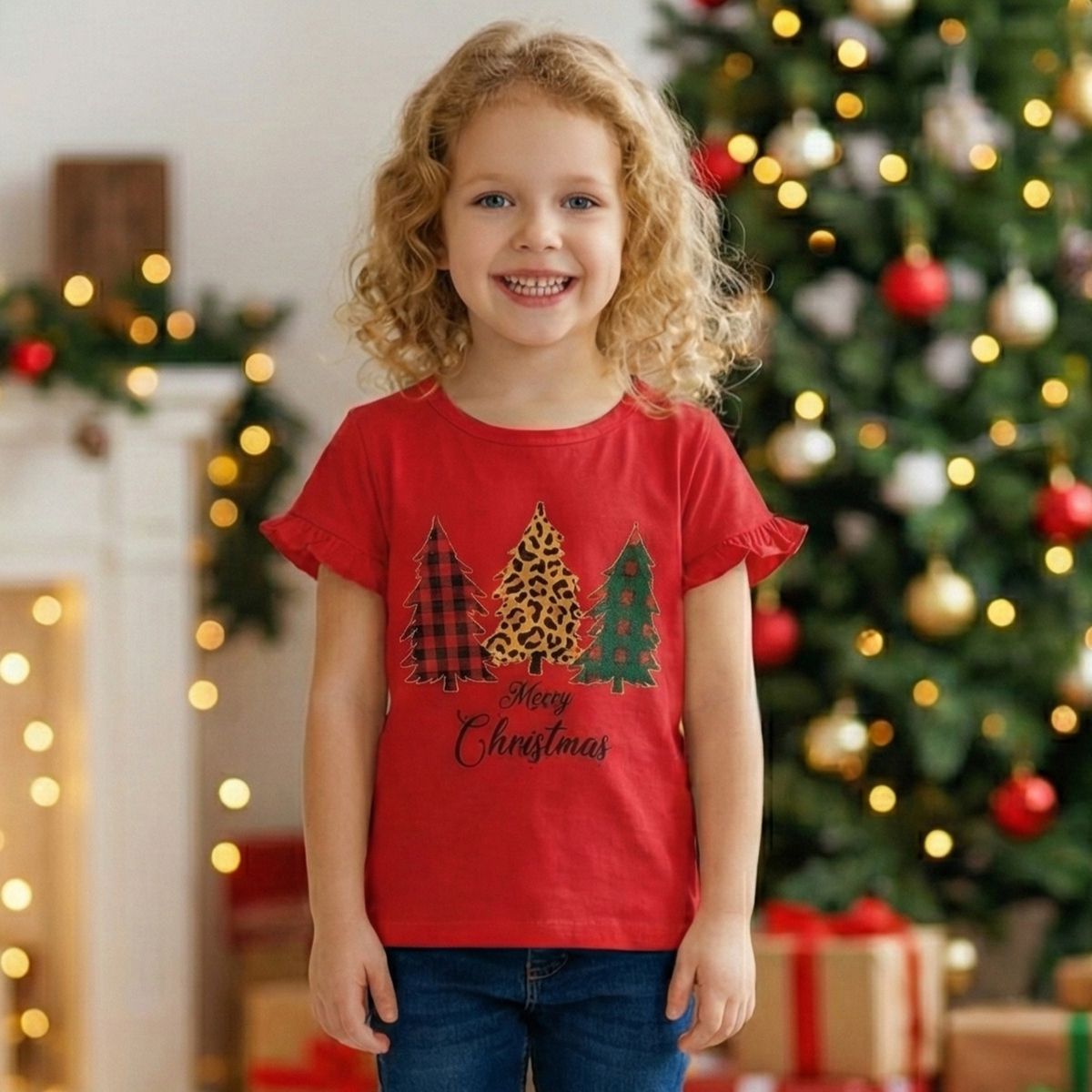 GENERICO - Polo Navideño Merry Christmas Árboles Algodón Pima