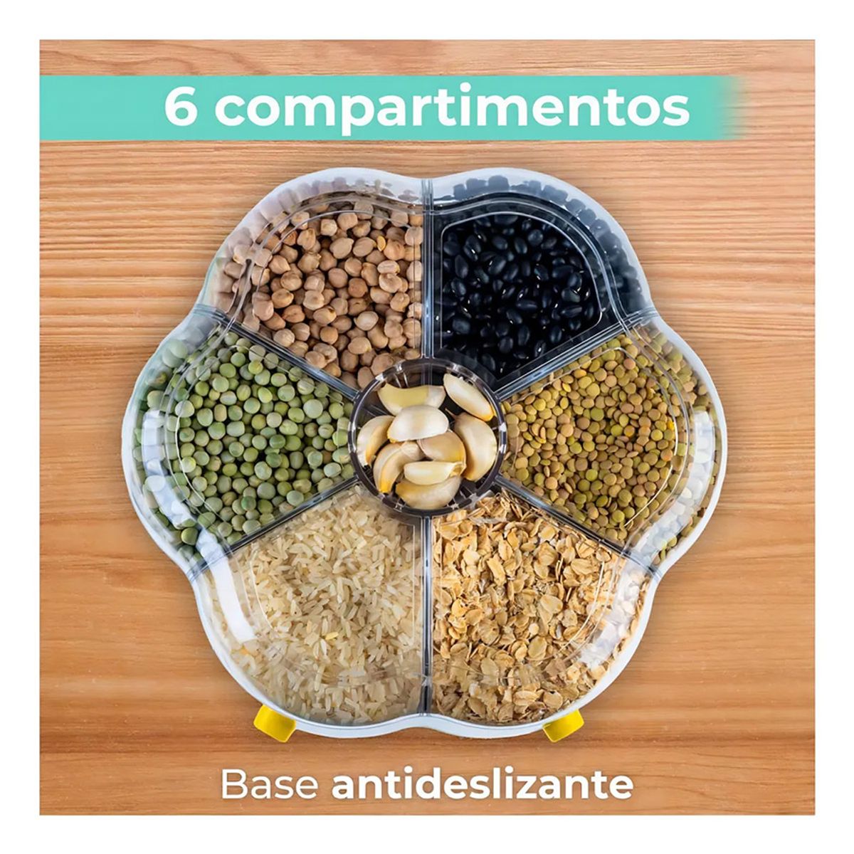 GENERICO - Dispensador de Alimentos Giratorio para Granos y Cereales