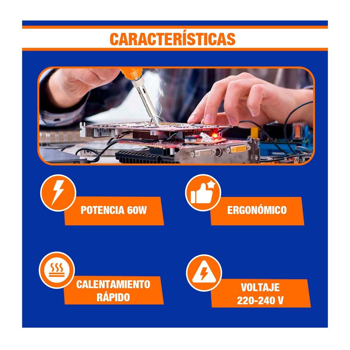 GENERICO - Cautín 60w Eléctrico Tipo Lápiz Profesional Wadfow Wel3616