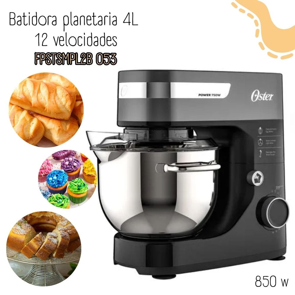 OSTER - Batidora Oster planetaria 4L de12 velocidades 850W