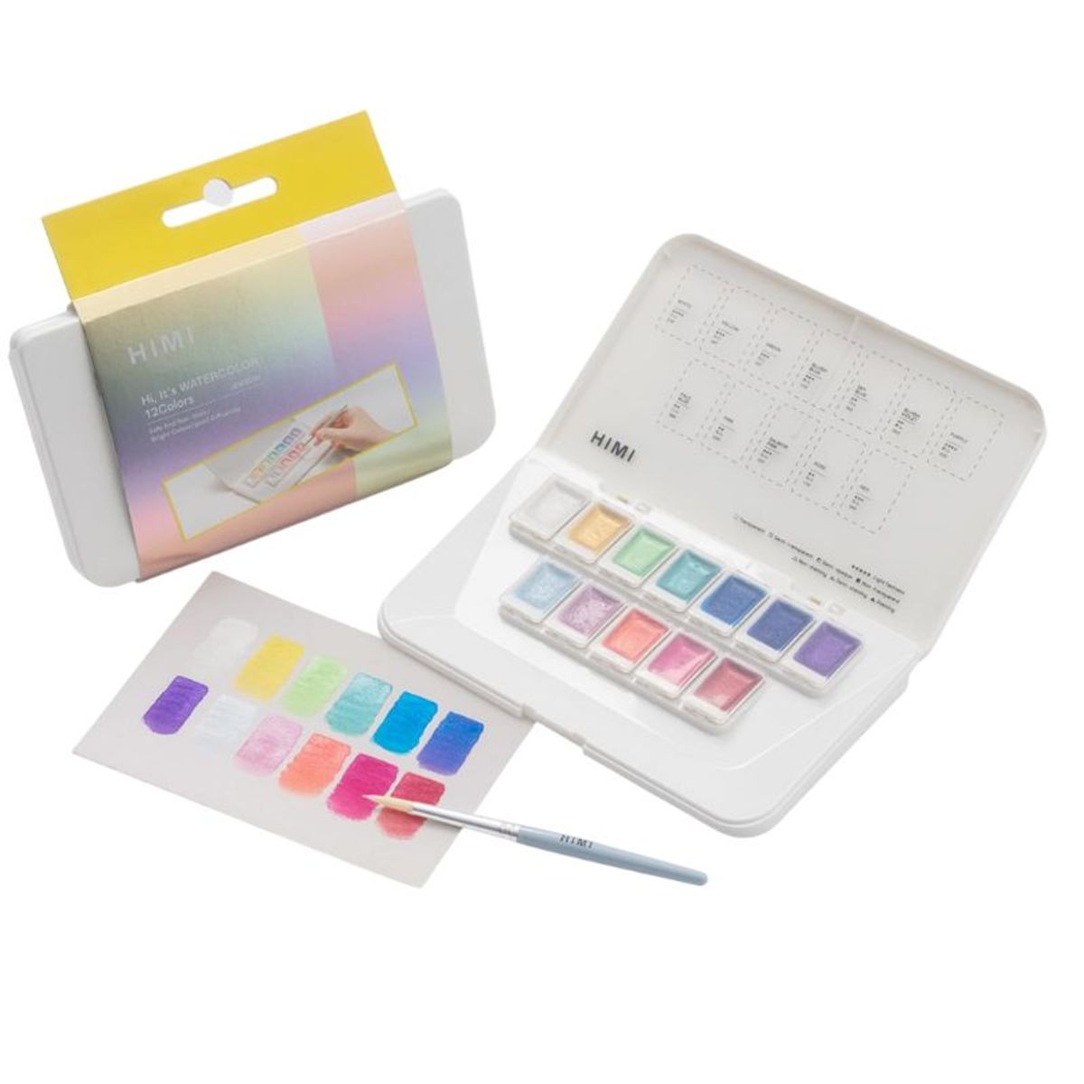 GENERICO - Miya Himi Acuarela Metálica en pastilla: Set 12 colores - JEWELRY