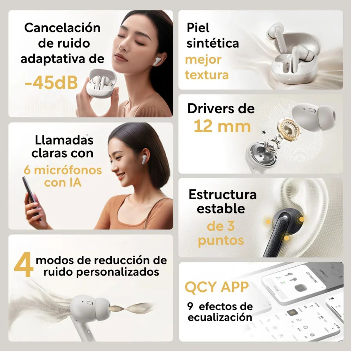 QCY - QCY - Audífonos Inalámbricos Buds ANC