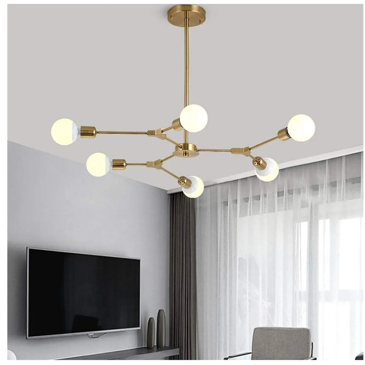 GENERICO - Lámpara de techo moderna de decoración de 6 luces sin focos