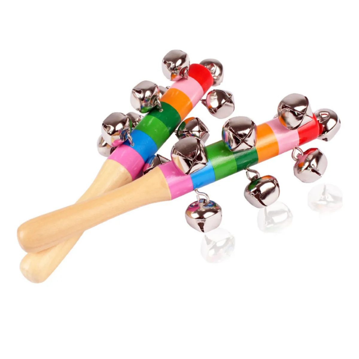 GENERICO - Pack 2 Cascabeles Musicales de Madera Didáctico para Niños